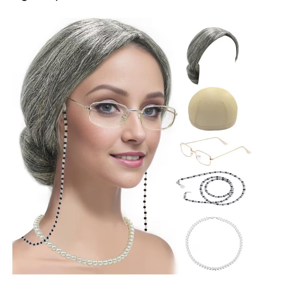 Amazon Women's Silver and Black Costume Accessory Set